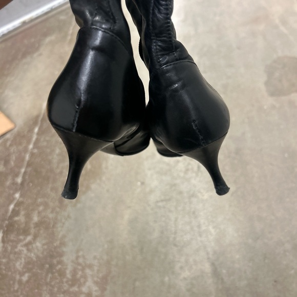 Zara genuine leather kitten heel pointy toe witchy whimsigoth boots - Picture 5 of 9